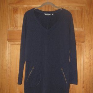 Athleta Blue Long Sleeve Dress with Two Side Zip Pockets